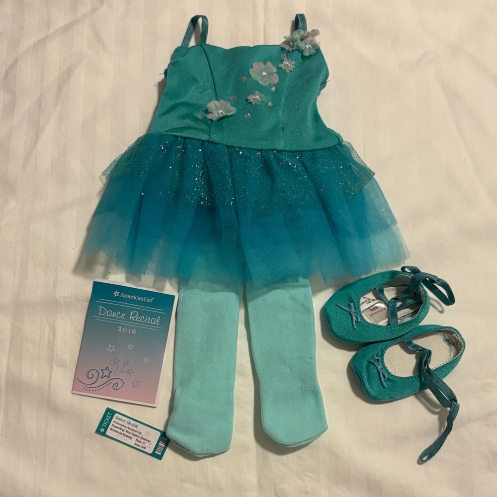 American Girl ombré ballet outfit aqua tutu set